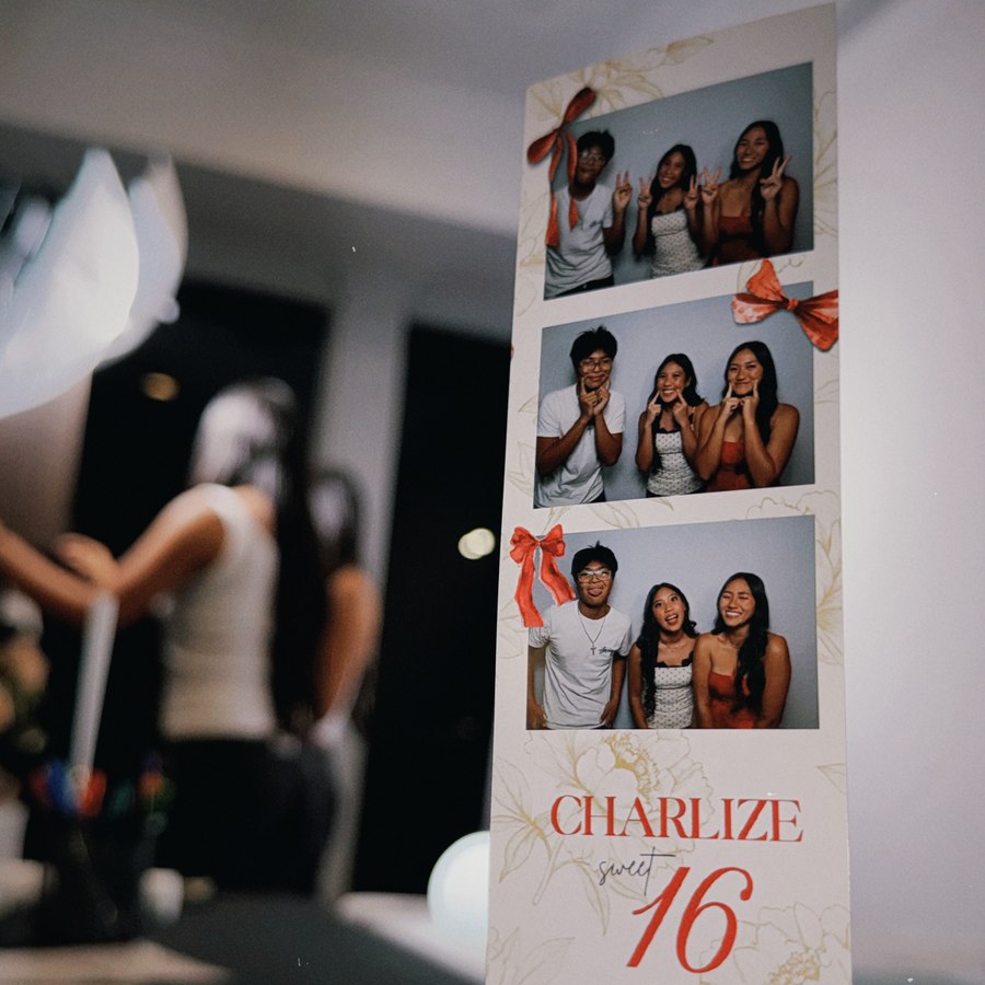Custom photo strip for a sweet sixteen event